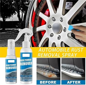 Car Rust Remover Rust Inhibitor Derusting Spray Maintenance Cleaning, Iron Powder Remover for Car, Multi-purpose Anti Rust Inhibitor Derusting Spray, Rust Remover Spray 100ml (1pcs)