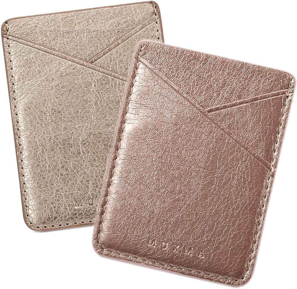 TOPWOOZU Cell Phone Stick On Wallet Card Holder Phone Pocket for iPhone,Samsung Android and All Smartphones