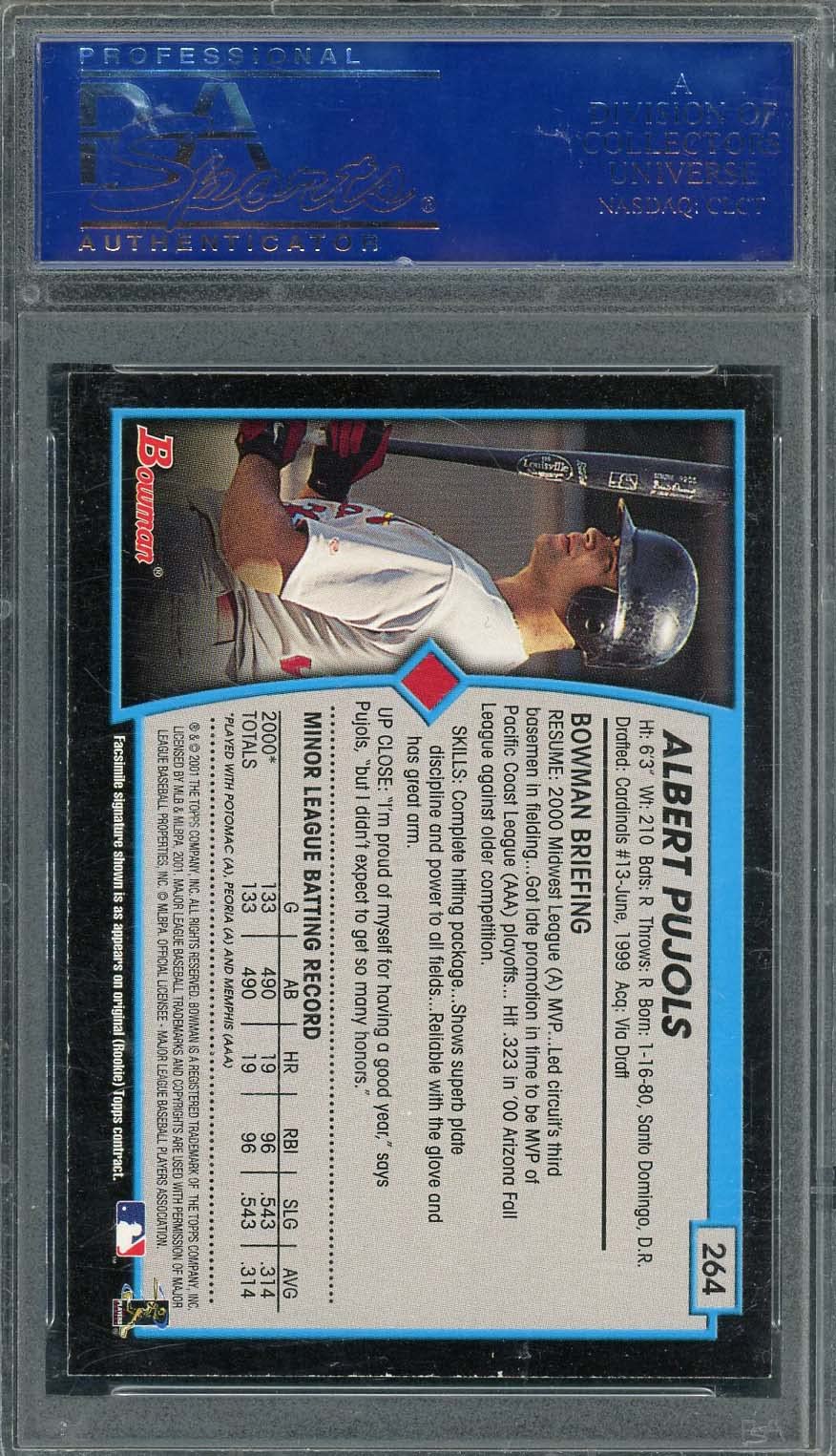 2001 bowman  pujols レア 2001 Bowman Chrome - Rookie Refractors Albert Pujols #340