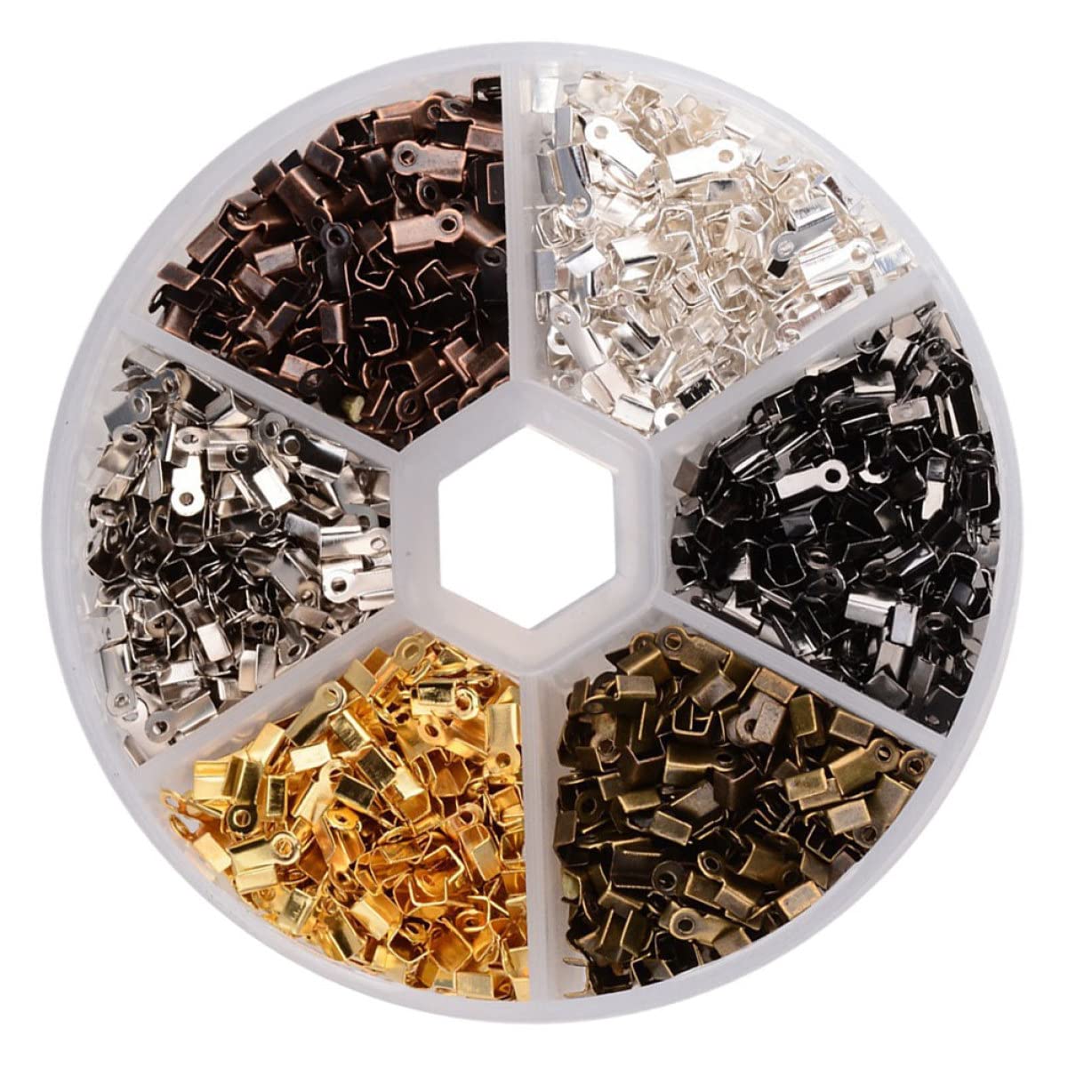 CIMAXIC Jewelry Making Kit 1380pcs Iron Fold Over Cord Ends Cord End Caps for Necklace Bracelet Making Supplies