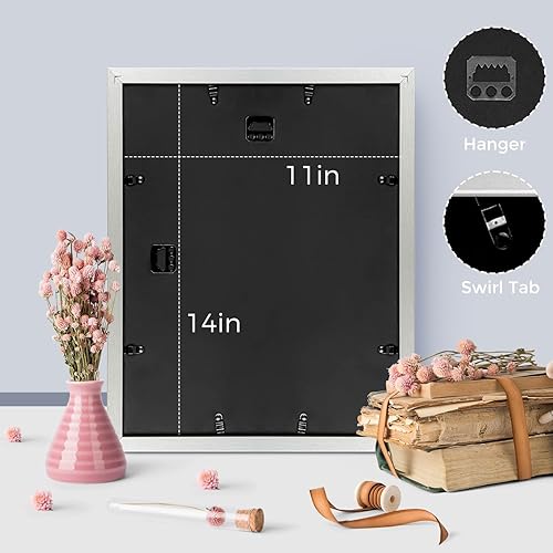 Miniatura 2 de Frametory, Portarretratos de 11 x 14 pulgadas, hecho para exhibir fotos de 8 x 10 pulgadas con paspartú o de 11 x 14 pulgadas sin paspartú, molduras