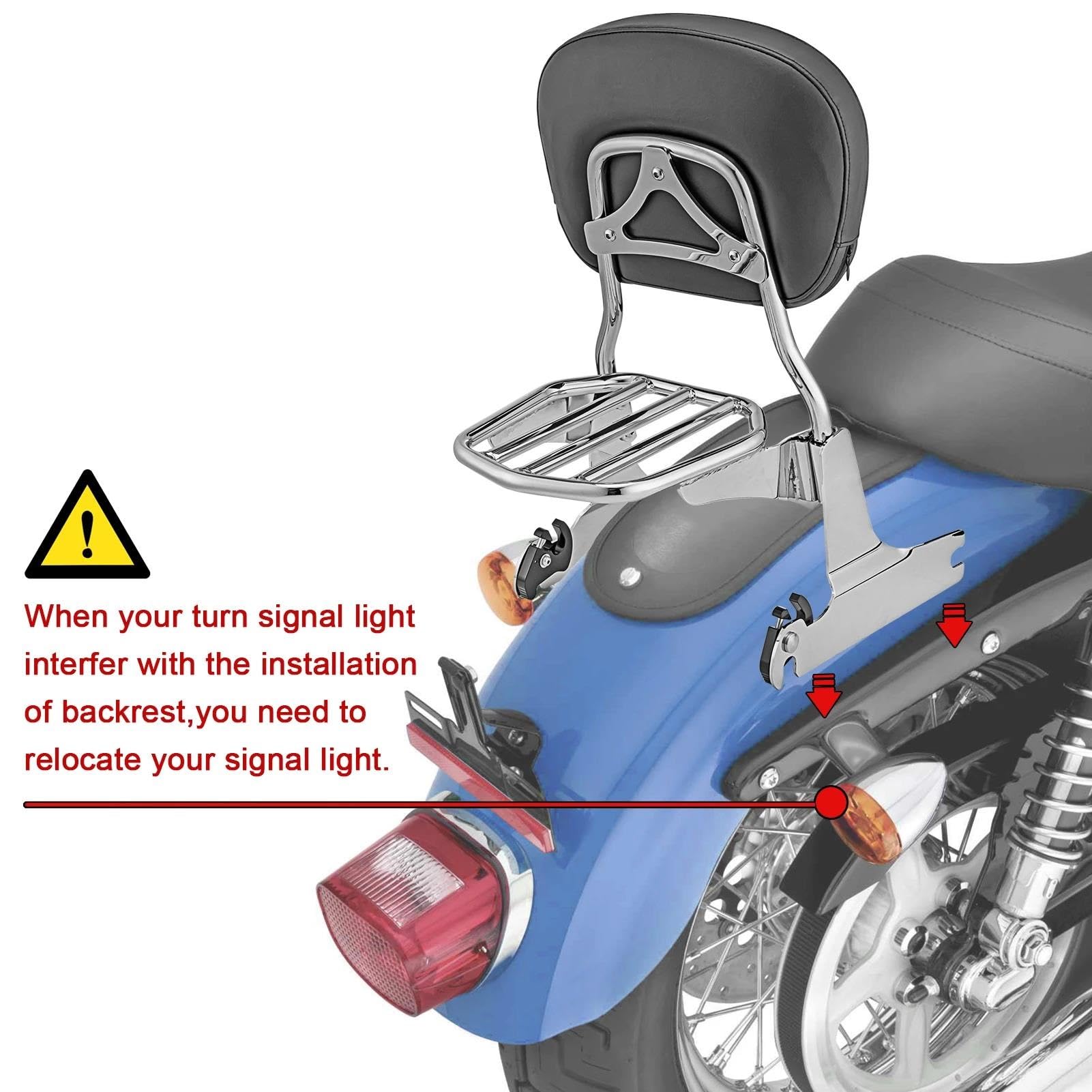 Accesorios para Motocicletas Compatibles con Guardabarros De 200 Mm, Respaldo Pasajero, Barra Sissy Portaequipaje para Harley Softail Cross para Bones FLSTSB 2007 En Adelante