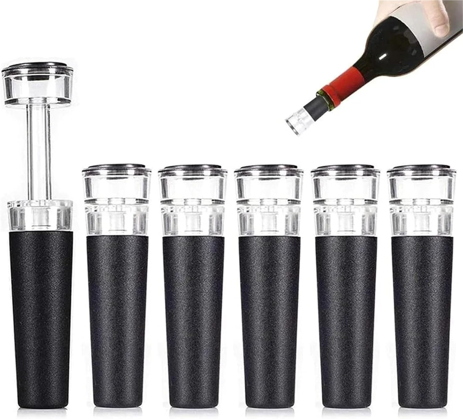 Wine Stoppers 20pcs Vacuum Bottle Stopper Reusable Built-in Pump Leakproof Silicone Caps For Keeping Champagne Fresh