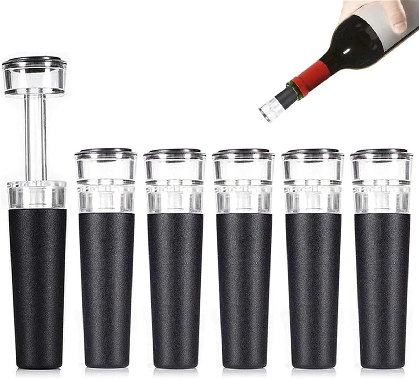 Bouchons de vin 20 pièces bouchon bouteille sous vide pompe intégrée réutilisable bouchons en Silicone étanches for garder le Champagne frais