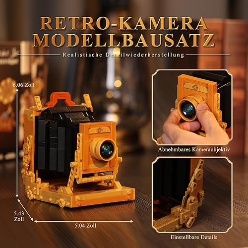 Miniatura 5 de JMBricklayer Juego de bloques de construcción para adultos, juego de bloques de construcción retro 3 en 1 20039, kit de modelo de exhibición vintage