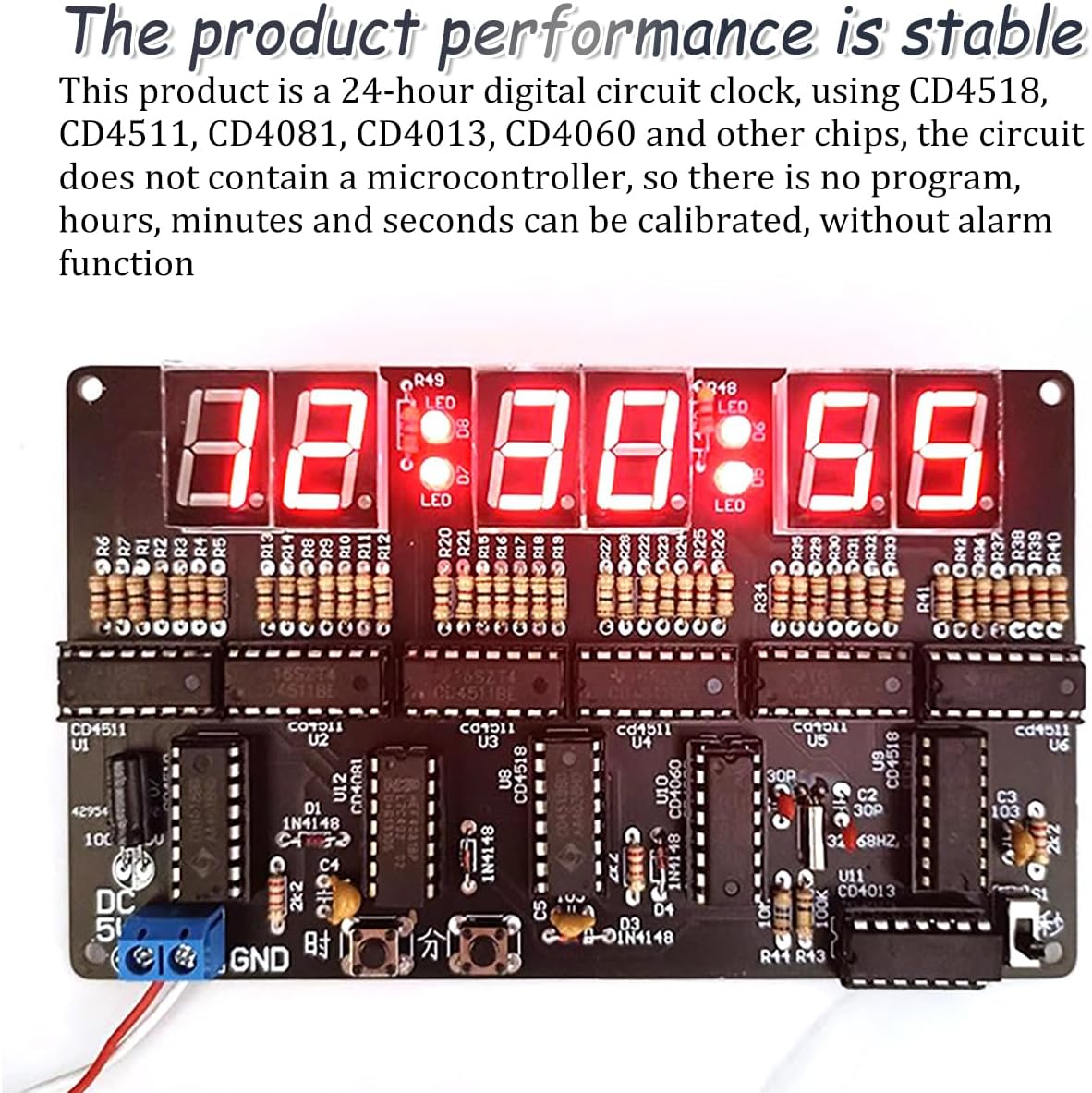 ZORZA 1Set 6-Digit DIY Electronic Clock Kit DC 4.5V-5.5V Circuit Board for Soldering Practice Learning for Crafting Your Own Clock Electronics Hobbyists