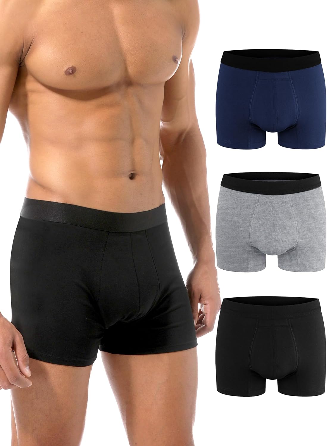 Varmax Incontinence Underwear for Men, Cotton Reusable Washable Leakproof Boxer Briefs, Heavy Flow Bladder Leak Men's Incontinence Underwear