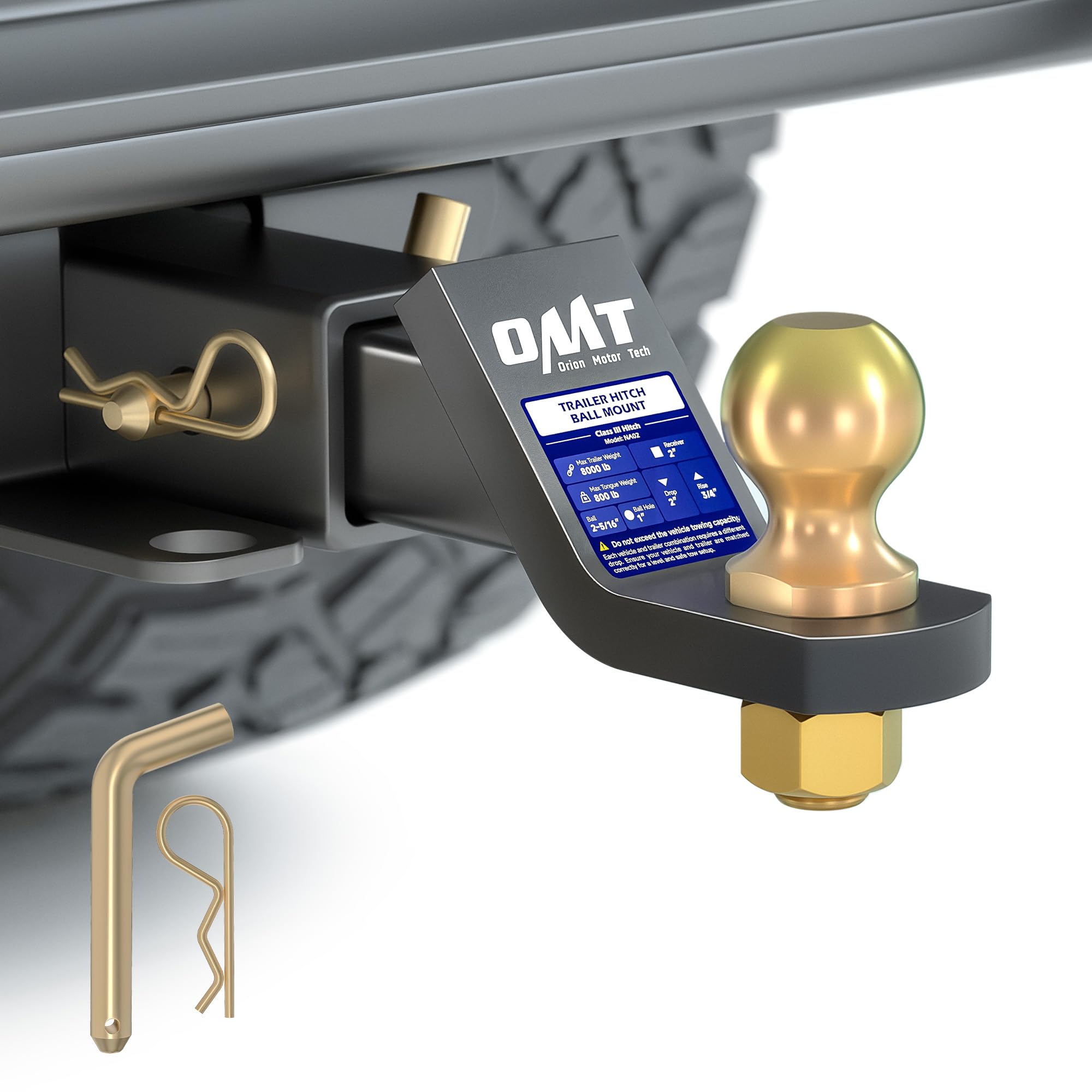 Orion Motor Tech Trailer Hitch Ball Mount