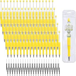 DASTTUIS 150 Pieces DIY Beadable Pen Kit – 50 Plastic Ballpoint Pens With Refills & Bags, Beads Not Included – School Supplies, Office Accessories - View #8