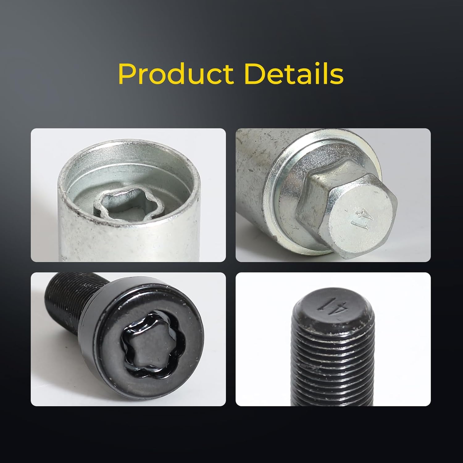 5Pcs Wheel Lock Lug Nuts Anti-Theft Bolts Compatible with BMW M14x1.25 Fit 228i 328d 328i 335i 428i 435i 528i 535d 535i 650i X1 X2 X3 X4 X5 X6 X7 Z4 M2 M3 M4 with Wheel Lock Key Replace 36136792851