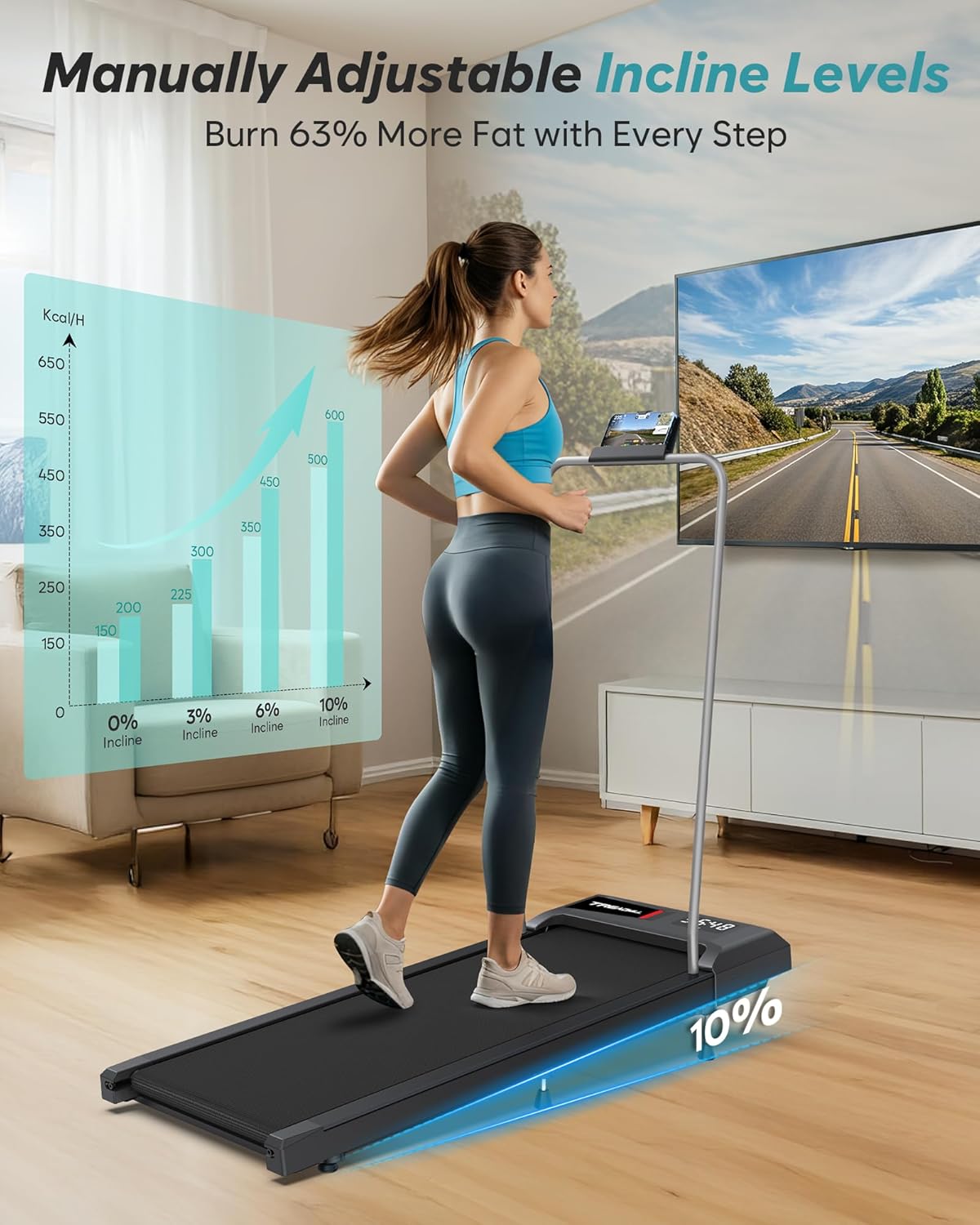 WELLFIT Auto Incline Folding Treadmill 10% Incline Bhutan Ubuy