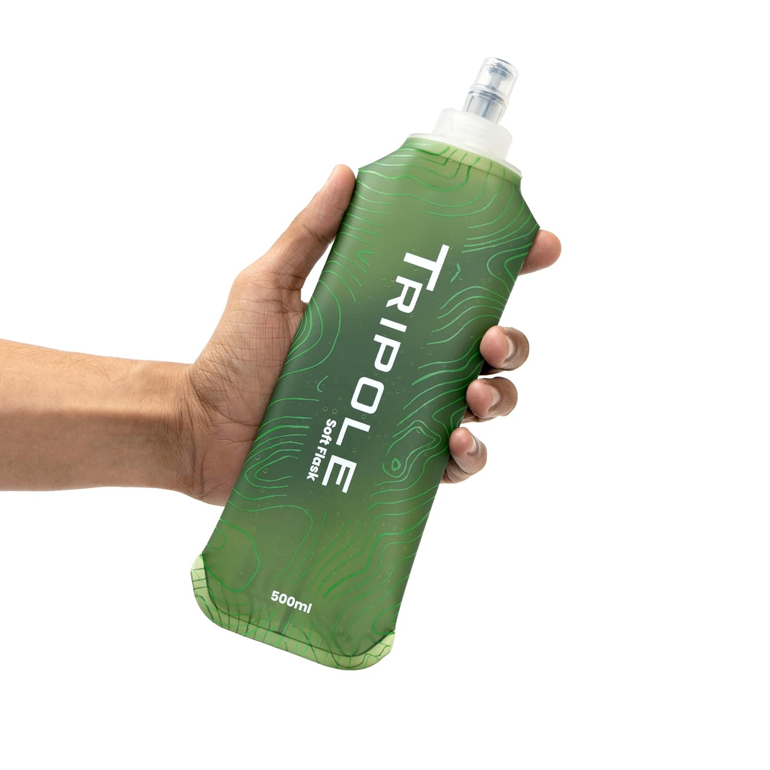 TRIPOLE Hydration & Water Soft Flask for Running and Cycling | 500 mL (Green)