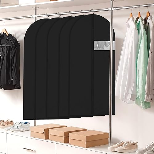 Miniatura 7 de Paquete de 2 bolsas de ropa para colgar ropa, bolsas de viaje, para colgar ropa, bolsas de trajes, bolsas de vestir, fundas de abrigo, bolsa