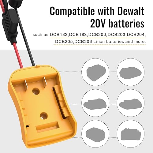 Miniatura 3 de Azocek Adaptador de ruedas eléctricas para batería Dewalt de 20 V con conector de arnés de cables compatible con ruedas eléctricas Fisher-Price de