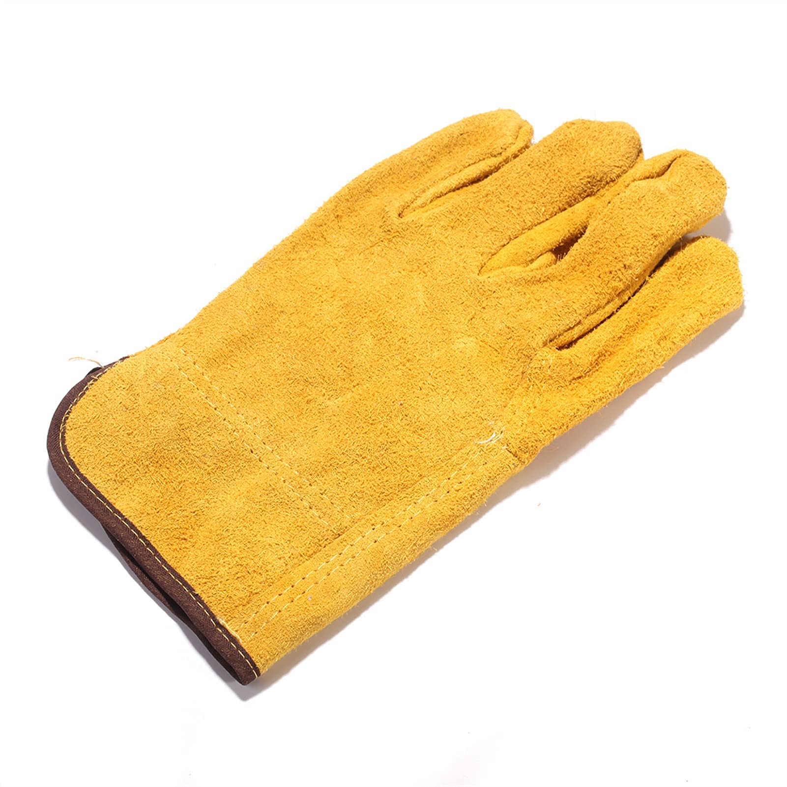 Schutzhandschuhe 1 paar gelbe kurze handschuhe leder handschuh leder für schweißen schmelzen arbeitsschutz männer dad mann mann geschenk schweißen handschuhe Beschichtete Arbeitshandschuhe