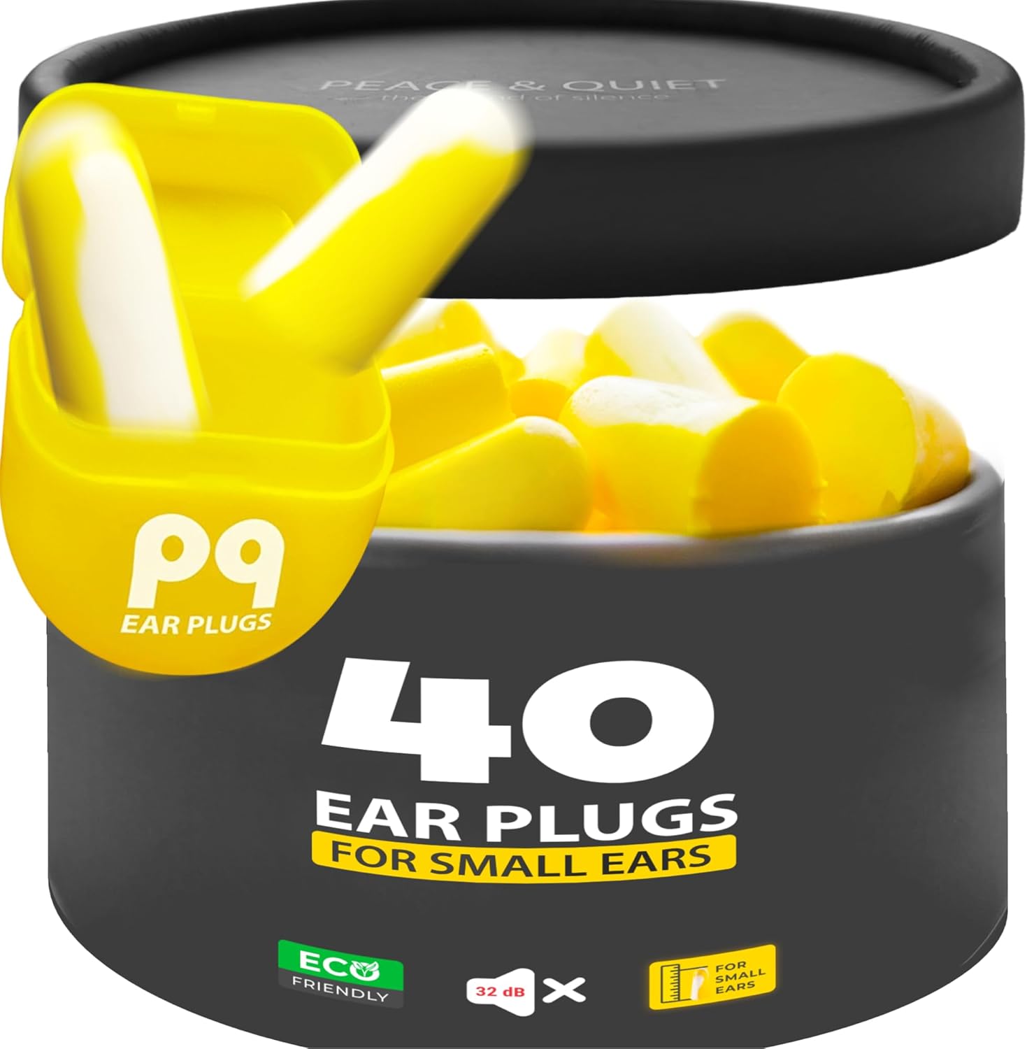 PQ Small Ear Plugs for Sleeping 40 Soft Earplugs for Small Ear Canals