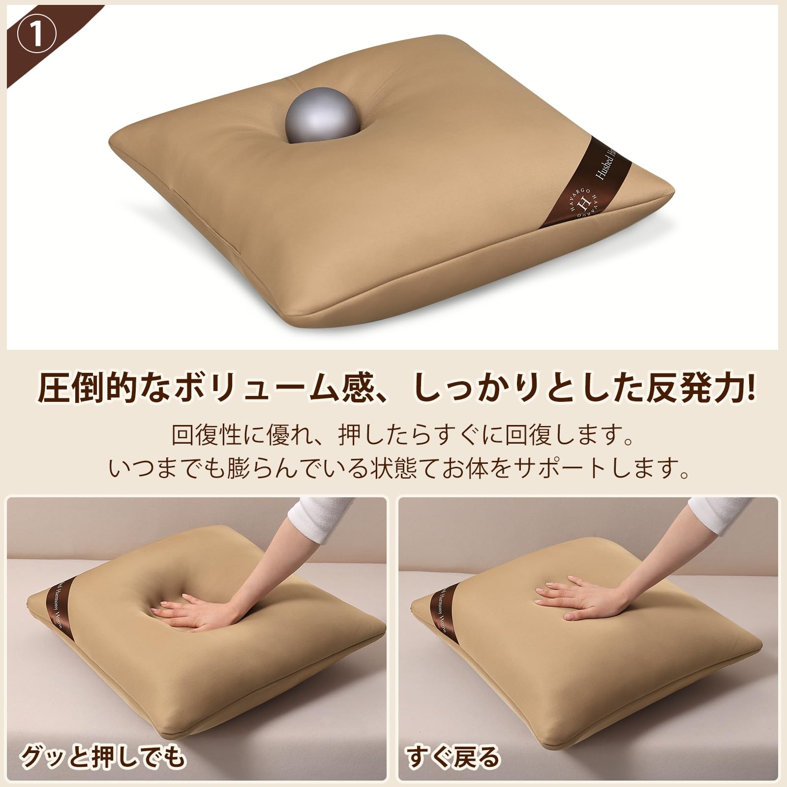 Amazon.co.jp: HAVARGO クッション中身 50x50 二枚セット 低反発ヌード