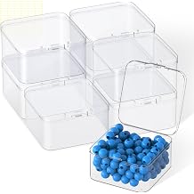 8 Pack Clear Plastic Storage Containers with Lids, 2.56 x 2.56 x 1.38 inch Clear Beads Storage Containers Box for Collecting Small Items, Beads, Game Pieces, Hardware, DIY Art Crafts Accessories
