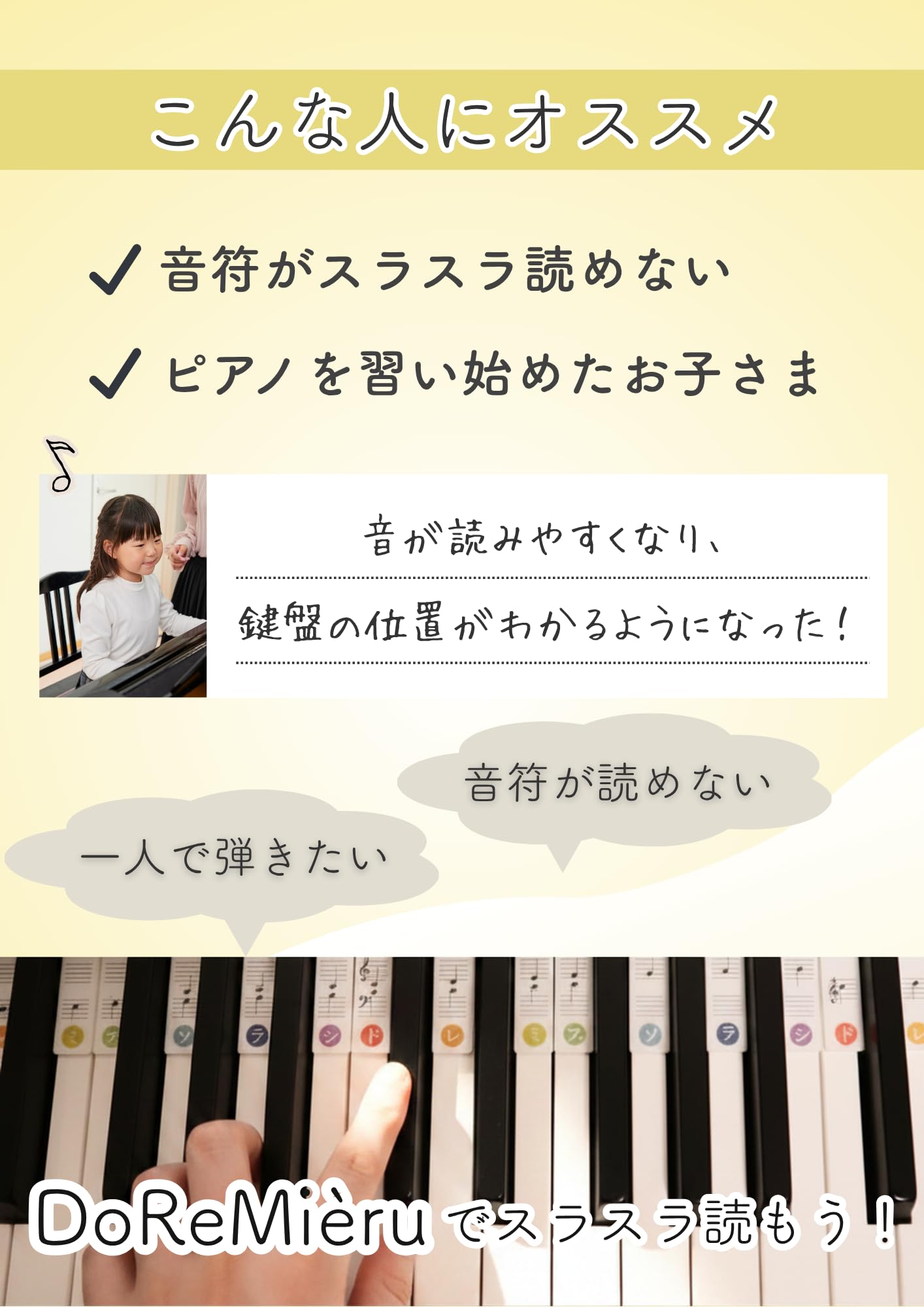 Amazon | 【ドレミ表記】ミファミレミュージック 置くだけピアノ鍵盤