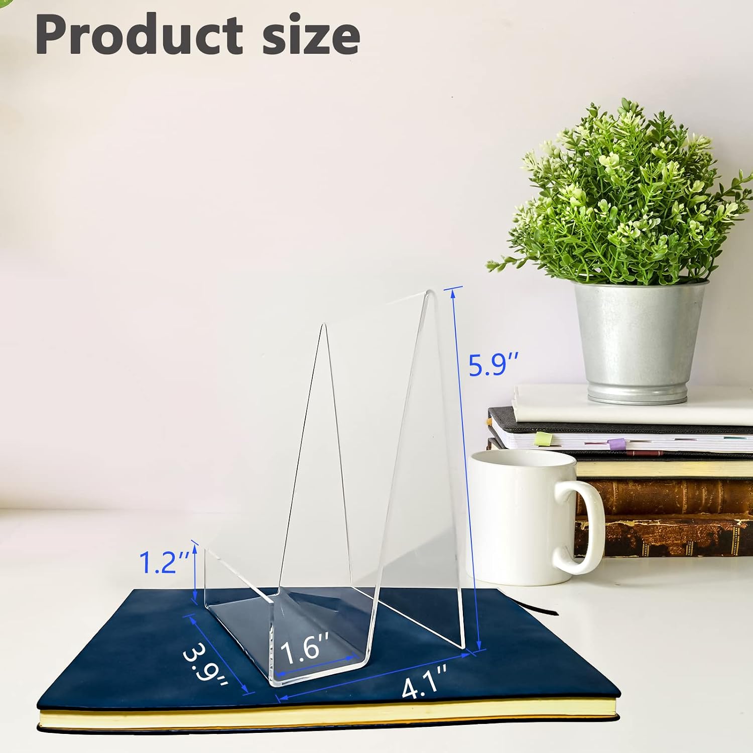 6'' x 4'' Acrylic Book Display Stand Clear Easel with Ledge Tablet Holder for Displaying Books, Pictures, Notebooks, CDs, Artworks, etc (Large) (6)