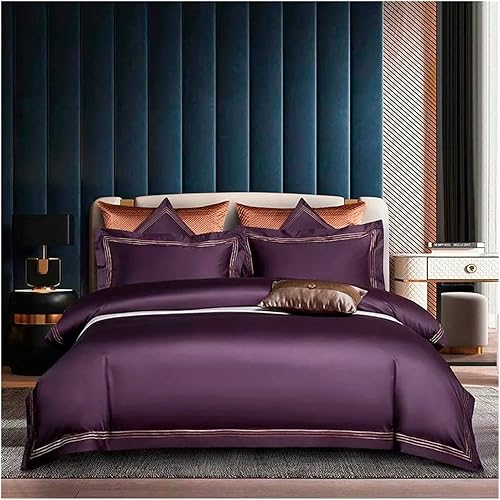 Miniatura 1 de ALturn Juego de ropa de cama de algodón egipcio de 1000 hilos, 46 piezas, tamaño doble, queen, king, bordado, funda de edredón y funda de almohada,