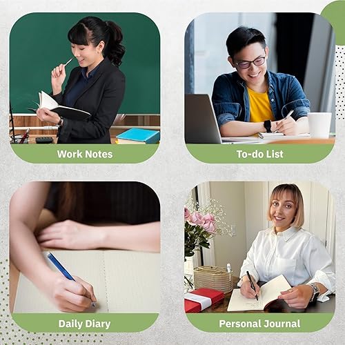 Miniatura 3 de Simply Genius Paquete de 6 cuadernos de puntos A5 para trabajo, viajes, negocios, universidad y más, diarios de tapa blanda para escribir, cuaderno