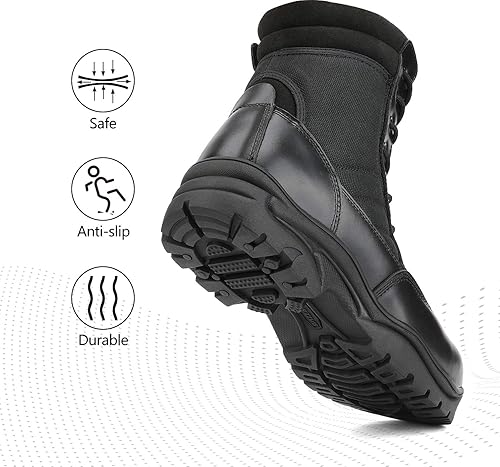 Miniatura 5 de NORTIV 8 Botas de punta de acero para hombres Seguridad Industrial y Construcción Botas de trabajo militar antideslizantes ASTM F2413-18