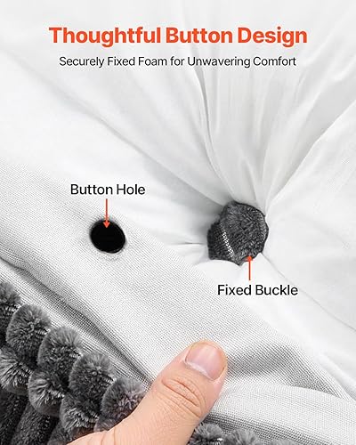 Miniatura 5 de VEVOR Almohada para cabecero, almohada de cuña tamaño Queen con 2 bolsillos laterales y 2 reposacabezas, almohada de cuña para cama con paño de