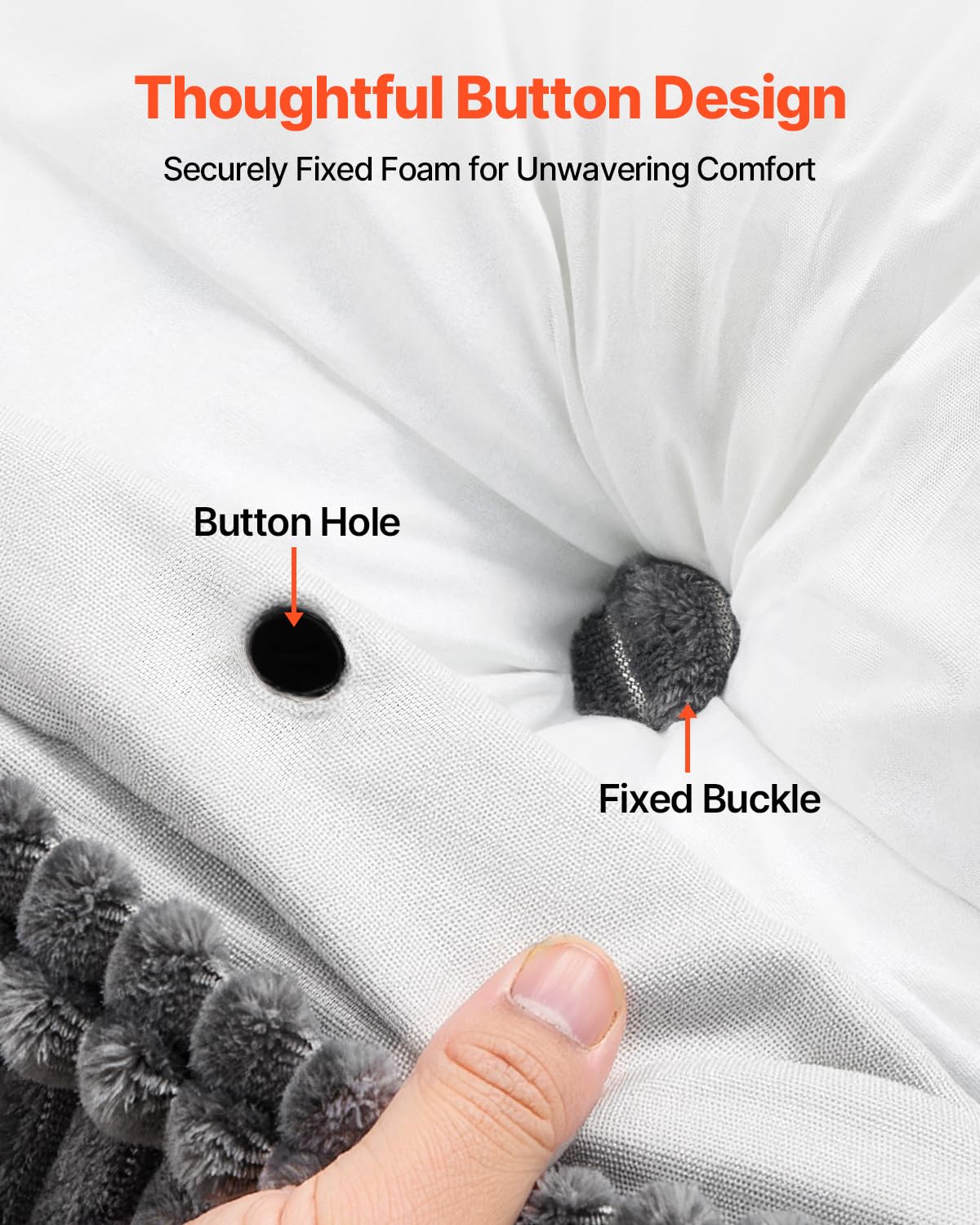 VEVOR Cuscino per Testiera, Cuscino a Cuneo Queen Size da Letto con 2 Tasche Laterali 2 Poggiatesta, Supporto a Cuneo per Letto Tessuto di Flanella Lavabile, Supporto Lombare per Leggere, Riposare