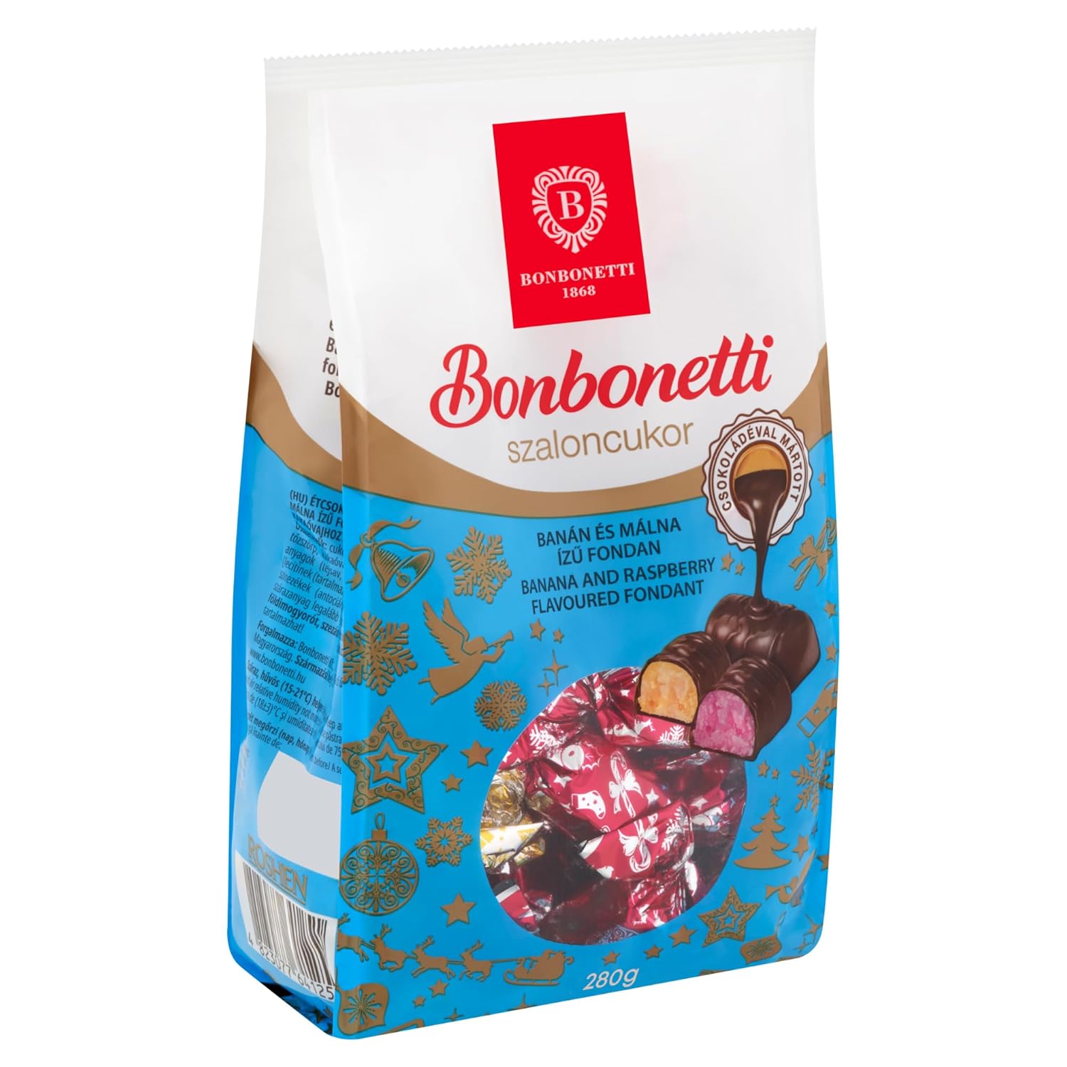 BONBONETTI Hungarian Christmas Candy Szaloncukor - Banana and Raspberry Flavor 280g / 9.87 oz