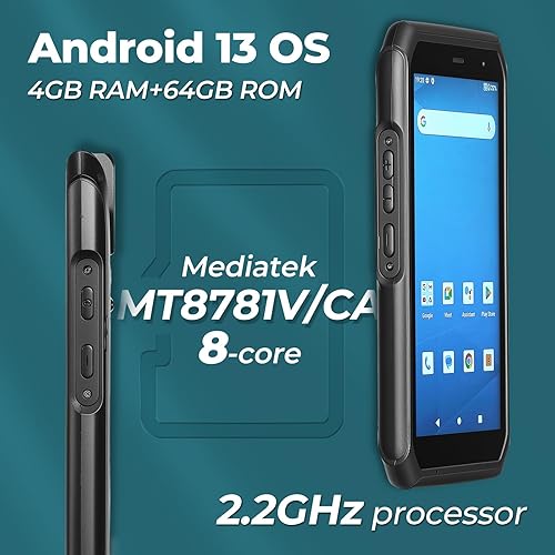Miniatura 2 de SVANTTO Escáner de código de barras Android 13 con cargador de muelle, motor de escaneo de código de barras 1D2DQR, 4+64GB, Bluetooth 5.1, WiFi-6,