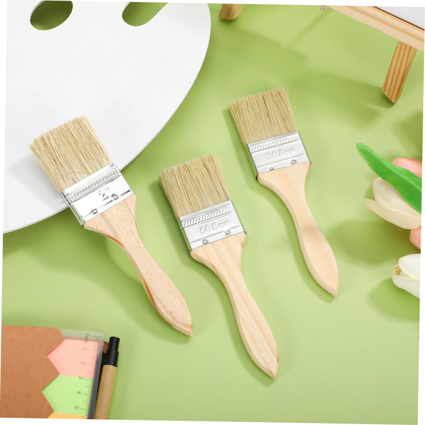 Pinceau de Peinture à Manche en Bois Épaissi, Lot de 30