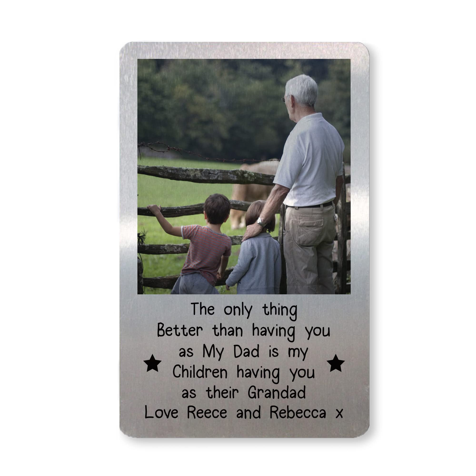 Personalised Photo Wallet Card For Grandad Birthday Christmas Thank You Gift