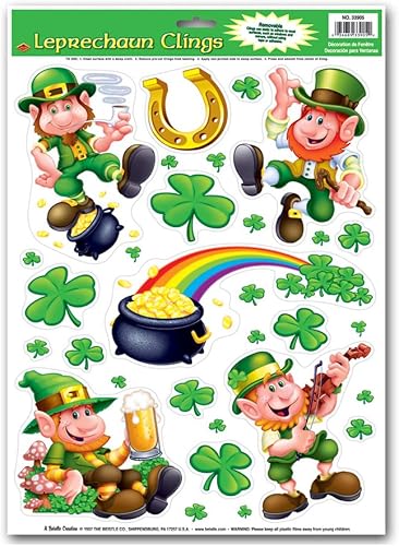 Jour de la St Patrick Leprechaun fenêtre s'accroche