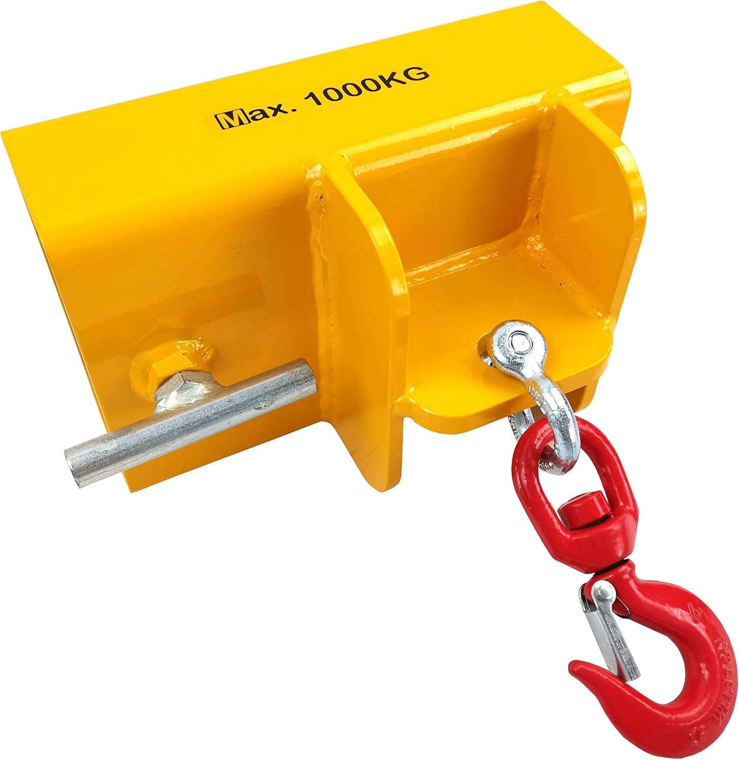 Forklift Lifting Hook Attachment 2200lbs Capacity Single Mobile Forklift Crane with Swivel Hook and Large T-Screw Forklift Lifting Hoist Fork Lifting Hook Device