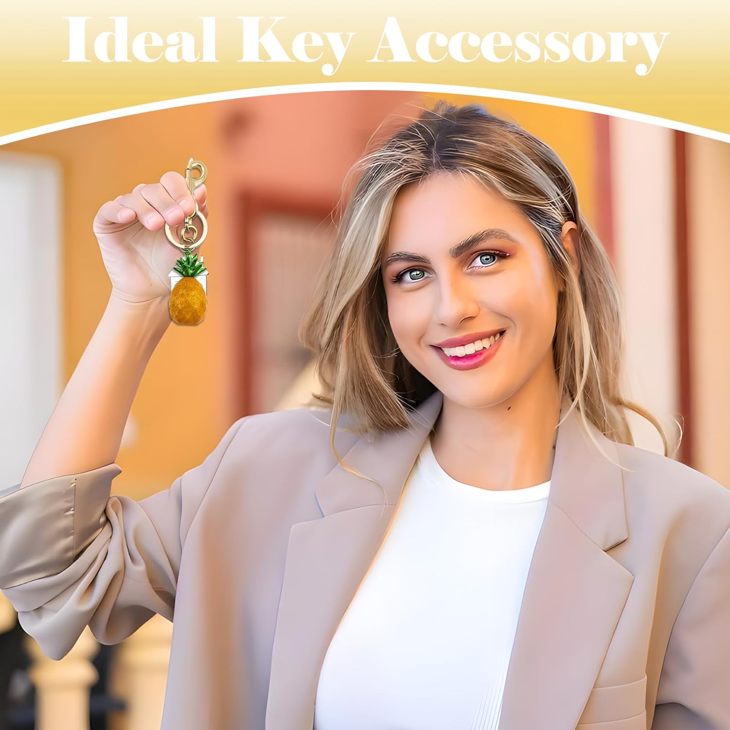 Pineapple Gifts for Women Pineapple Keychain Fruit Bag Charms Key Accessories for Girls - Image 7