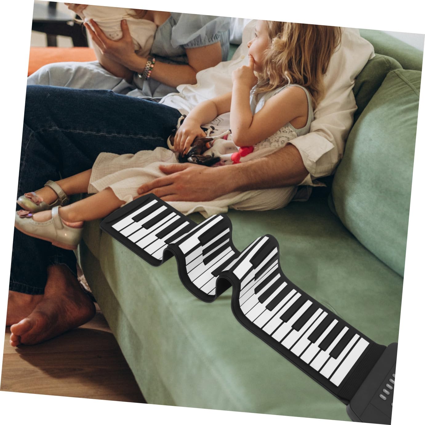 Pianoforte Pieghevole a 61 Tasti in Silicone Nero per Ragazzo Ragazza | Pianoforte Digitale Portatile, 1000 mAh, 128 Timbri, Apprendimento e Intrattenimento, Ingresso Audio MP3