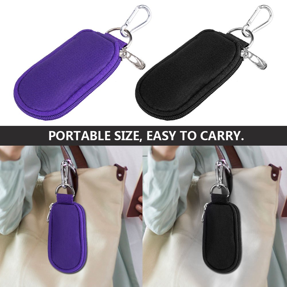 Estuche Organizador Portátil para Aceites Esenciales, 10 Compartimentos, Estilo Llavero, Negro, Tela Oxford y Poliéster, 2/3ML, 11.3x7x1cm