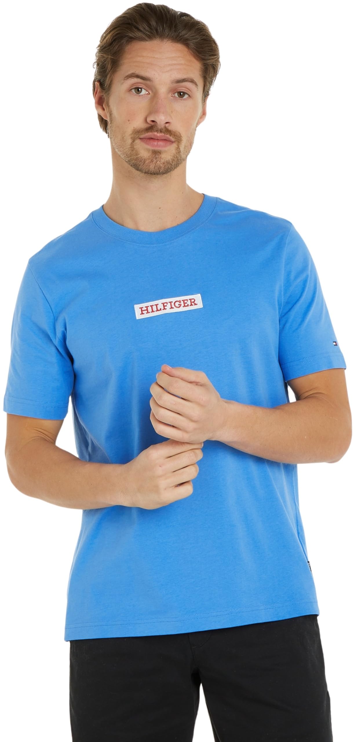 Tommy Hilfiger Herren T-Shirt Kurzarm Rundhalsausschnitt, Blau (Blue Spell), XXL