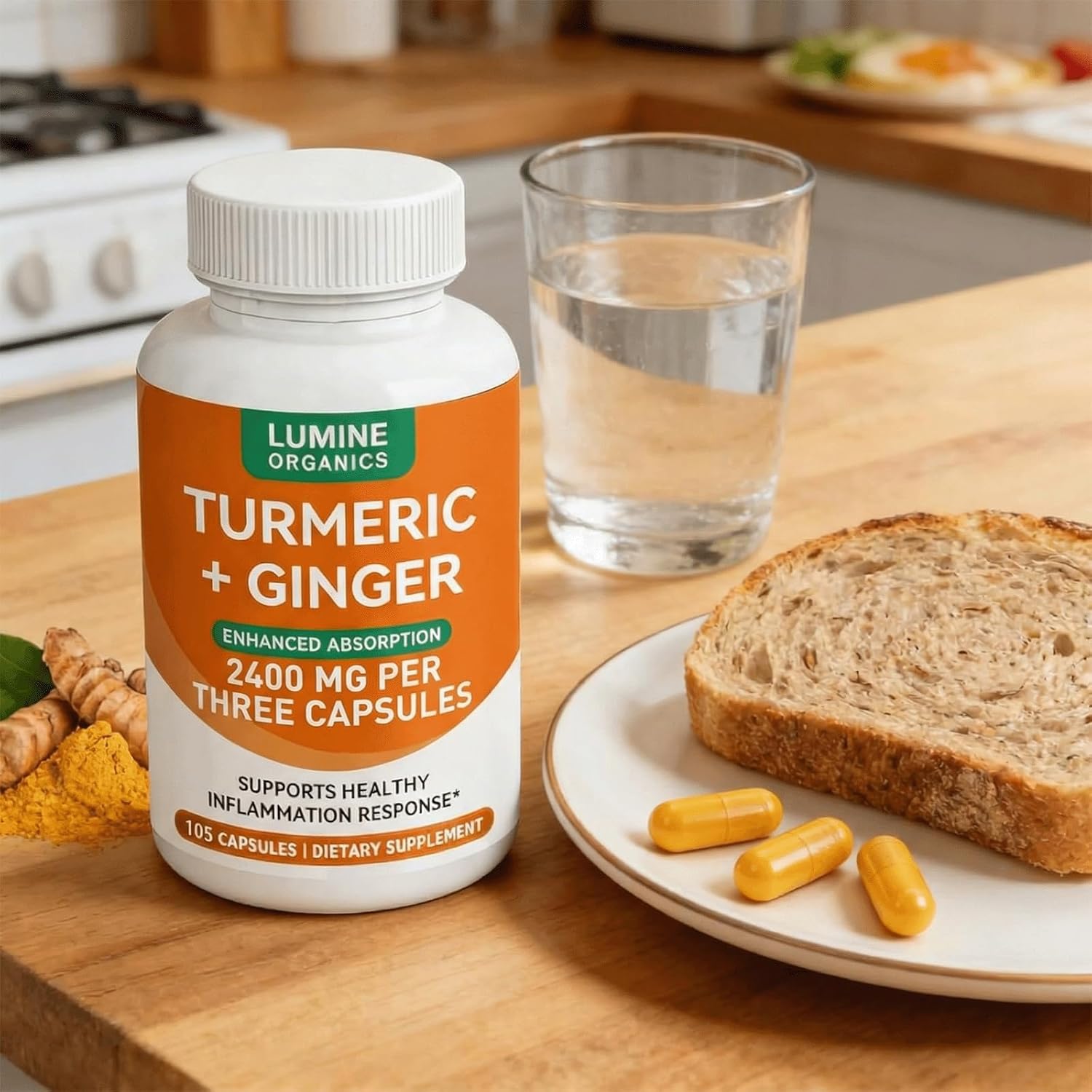 Turmeric Curcumin Supplement, 2400mg Turmeric Extract with 95% Curcuminoids (1PCS)
