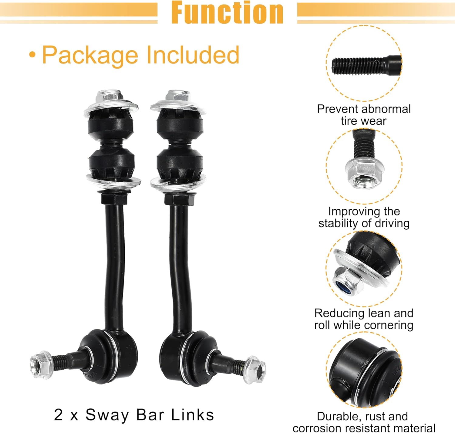 X AUTOHAUX 2pcs Front Sway Bar Links K7274 for Dodge Dakota 1997-2004 for Dodge Durango 1999-2003 2WD Stabilizer End Link Suspension Kit Replacement 52038736 52038736AB