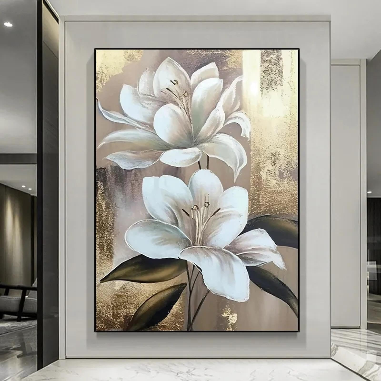 Impressions d'art de fleurs blanches de qualité premium pour décoration murale - 6
