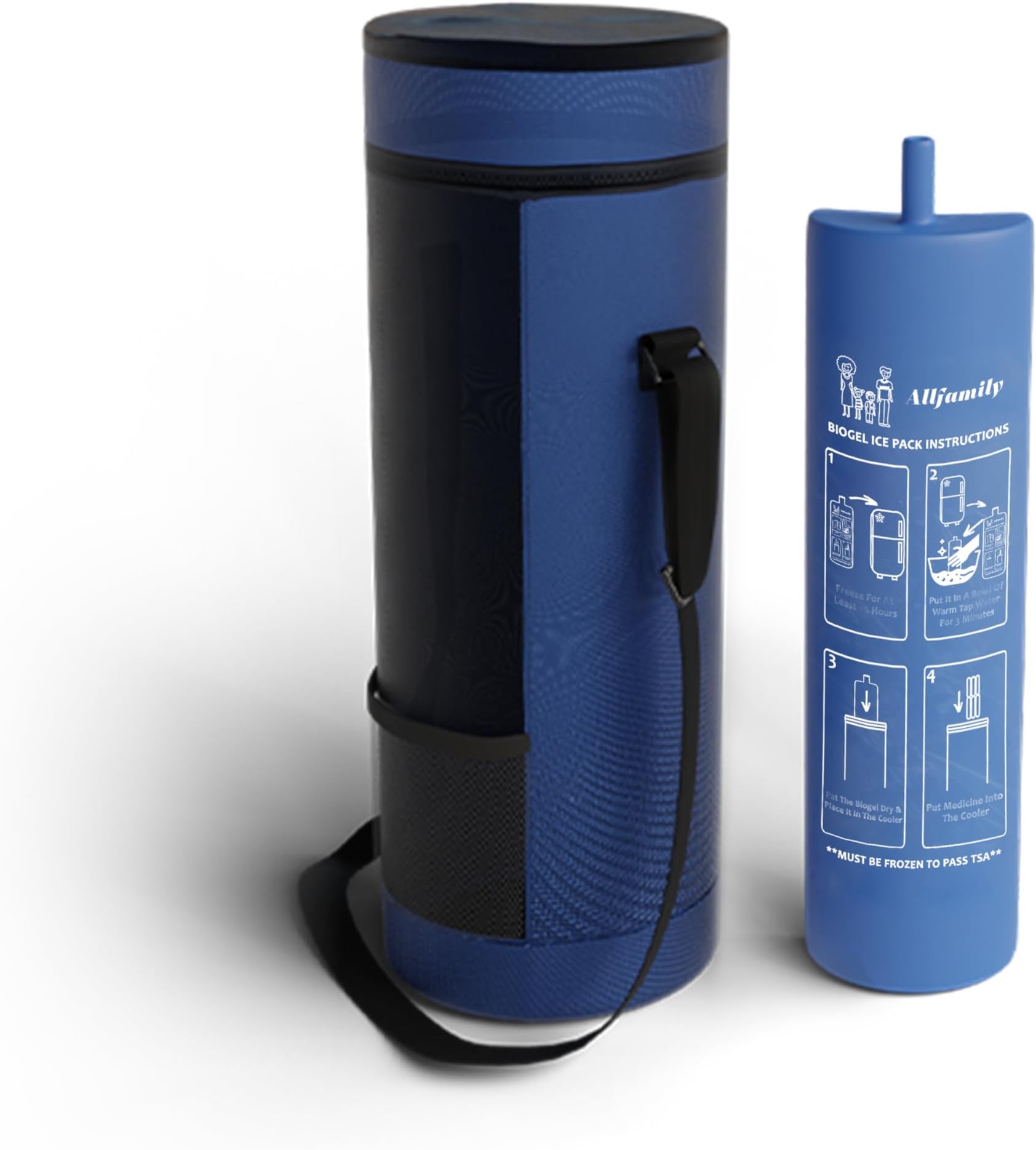 - 4ALLFAMILY Companion Soft Case Open Medicine Travel Cooler TSA Approved โ Insulin Travel Case for Medicine Kit โ Portable Insulin Bag for Medical Storage โ Diabetic Supplies (Blue)