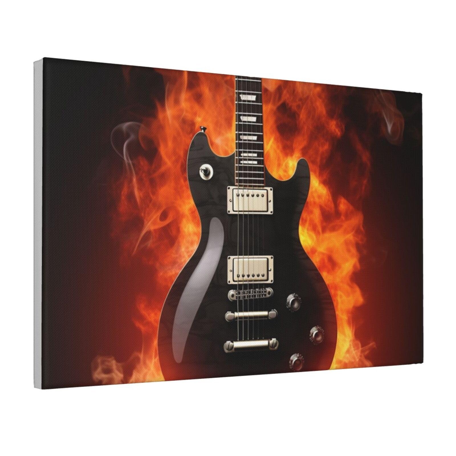 Framed Wall Art for Living Room Art Work, Rock Guitar Picture Prints Modern Office Wall Paintings Poster Aesthetic Wall Decorations for Home Decor Ready To Hang 12"x18"