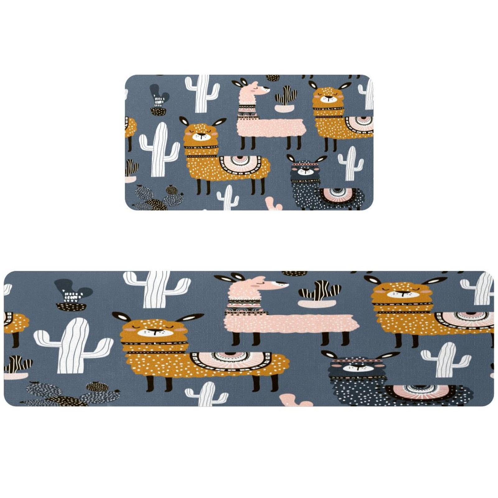 Tapete de cocina decorativo VAPOKF para pasillo y zona de fregadero pack de 2 alfombras