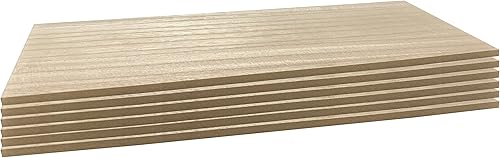 Miniatura 6 de Paquete de 6 tableros de madera de paulownia de doble cara de MDF chapada, núcleo de MDF, 0.252 in 1/4 pulgadas, hoja de aglomerado de 5 x 15
