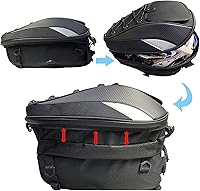 Vista 6 de Bolsa de asiento para motocicleta – Bolsa impermeable de doble uso para casco – con una red de carga adicional