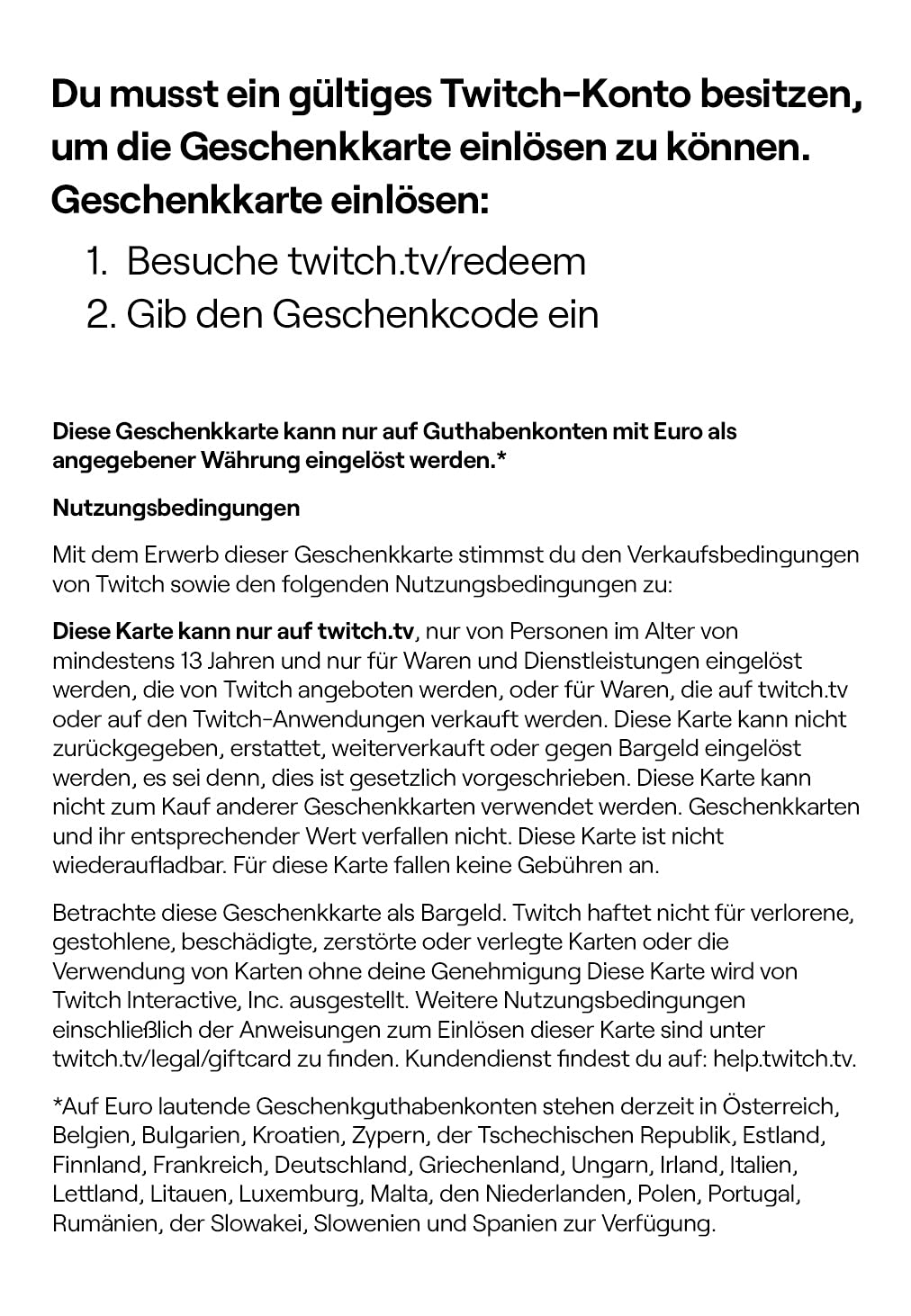 Twitch Guthaben 25 EUR | Digital Code