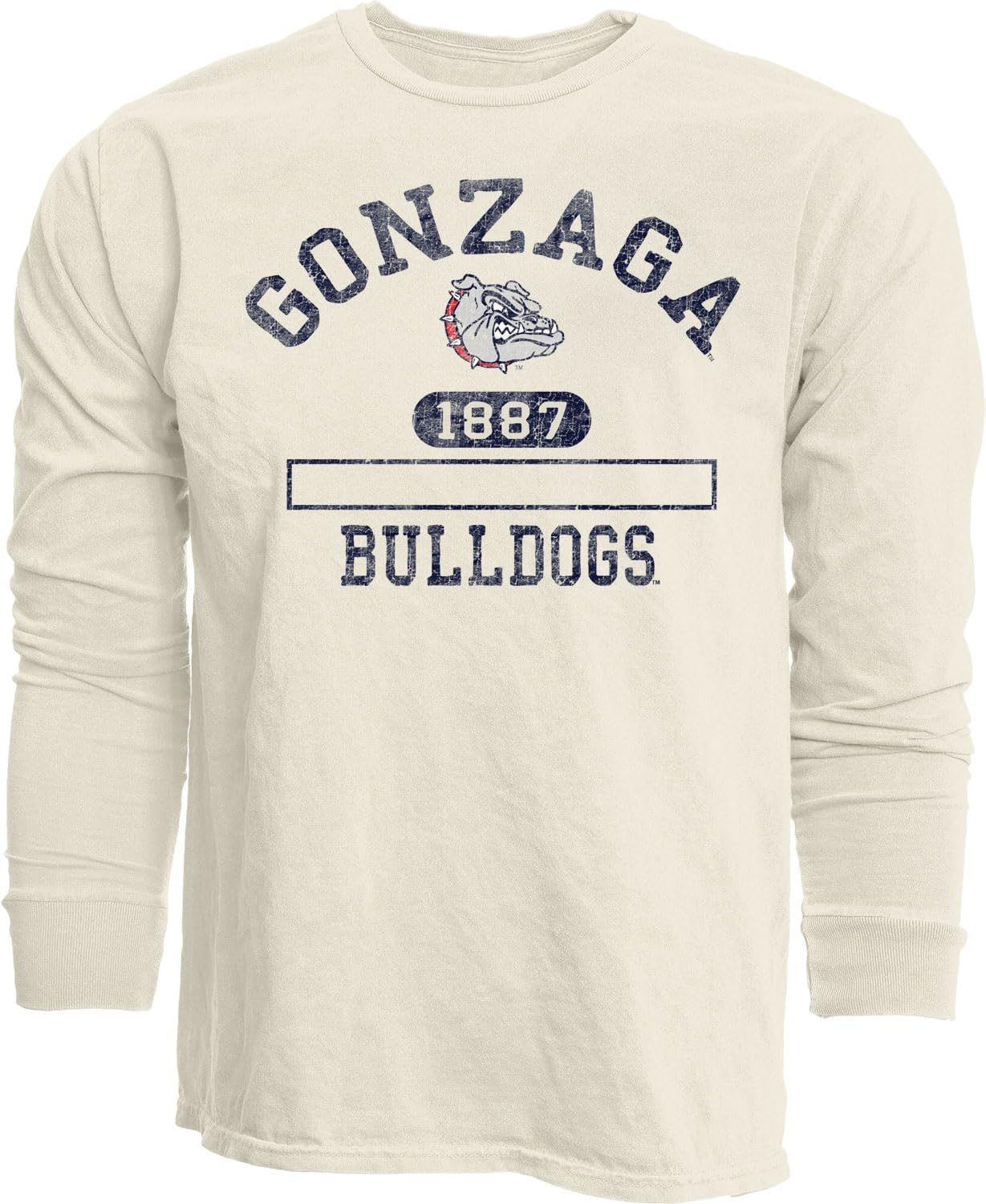 Blue 84 NCAA Unisex-Adult NCAA Officially Licensed Long Sleeve T-Shirt Ivory Dyed Ringspun