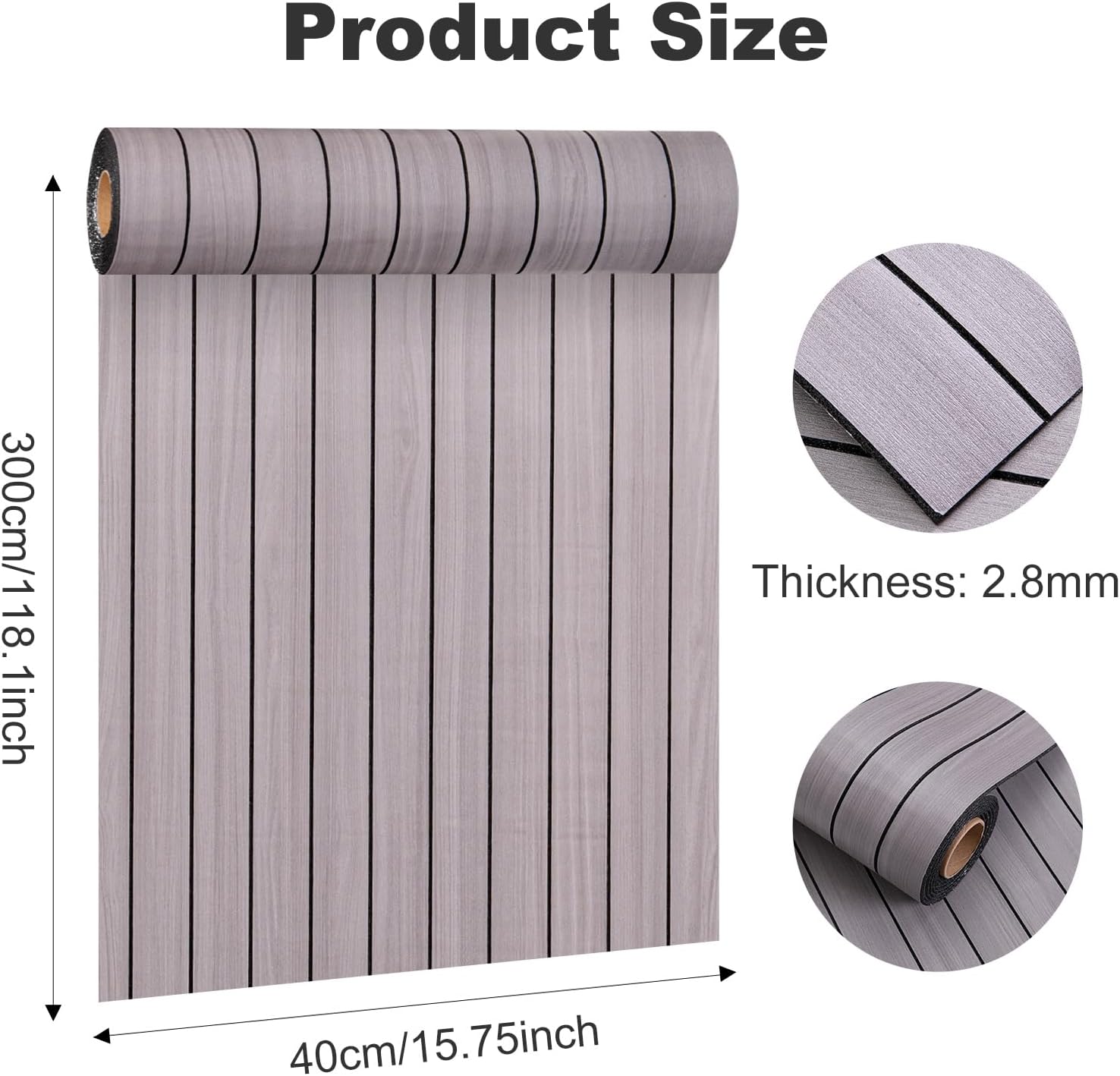 1 Roll SXP Self-Adhesive Wall Sticker Vinyl Wood Grain Floor Stickers,15.75X118.11inch(12.91Sq.Ft) 3D Peel and Stick for Ceiling Wallpaper Easy DIY for Any Indoor Places (GSB-1067D-197)
